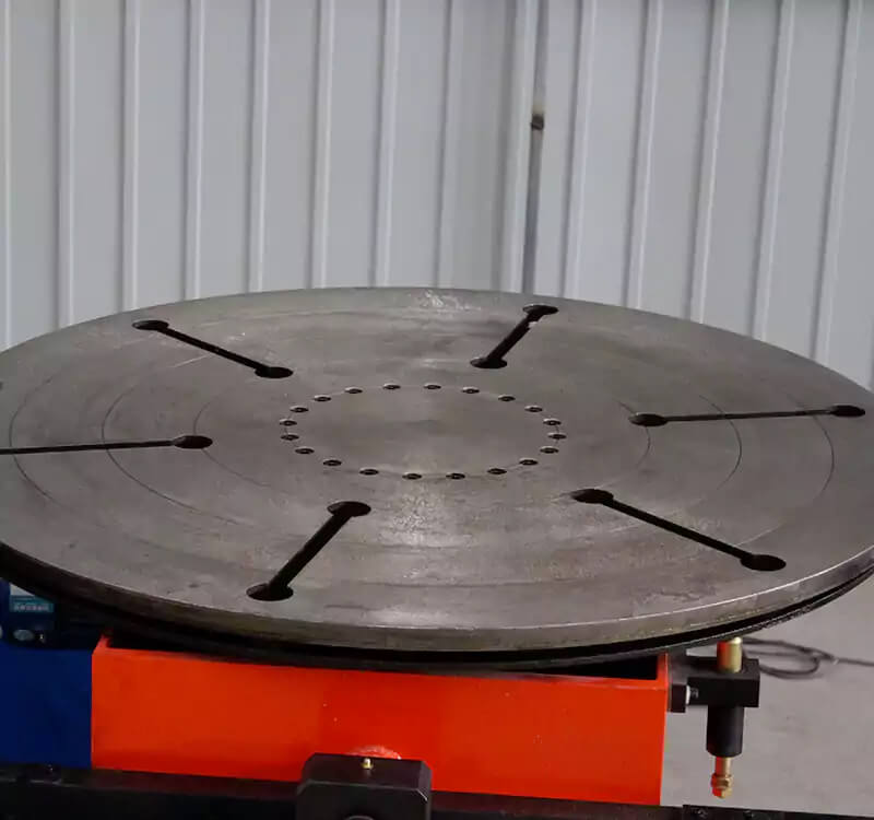 Benchtop welding positioner turntable detail